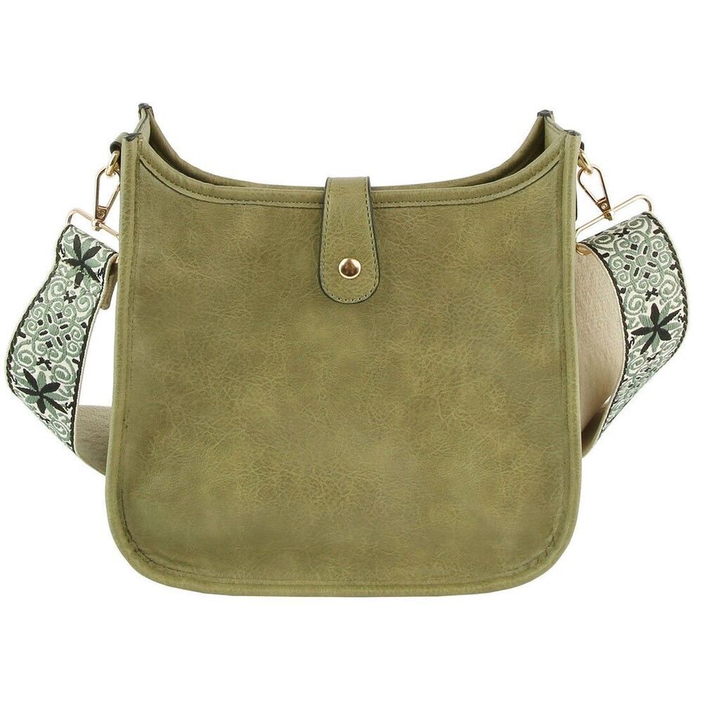 Green Fashion Hobo Bucket Purses for Women Shoulder Bags with Guitar Strap